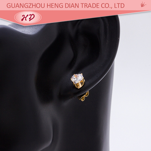 18K Gold Plated Heart Shape Seoul Stone <strong>Daith</strong> Piercing <strong>Earrings</strong> - Product Image 5