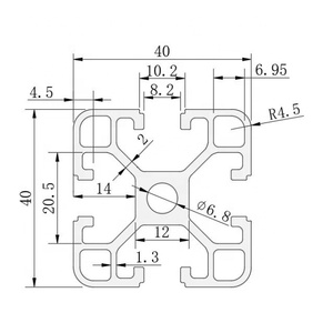 סדרת 6000 סיטונאית פרופיל אלומיניום תעשייתי 4040 סדרה חריץ T-חריץ עם שירות עיבוד - Product Image 2