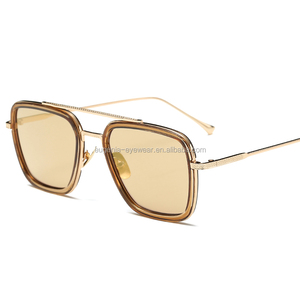 EUGENIA último <span class=keywords><strong>estilo</strong></span> <span class=keywords><strong>Iron</strong></span> hombres moda <span class=keywords><strong>gafas</strong></span> de sol hombres lentes azules <span class=keywords><strong>gafas</strong></span> PC 2024 metal clásico marcos cuadrados <span class=keywords><strong>gafas</strong></span> de sol - Product Image 5