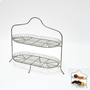 Classic Silver Color Baroque Style 2- Tier Fruit Tray - Product Image 2