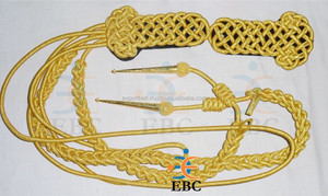 Moda oro Mylar Aiguillette y cordón de hombro Charretera de alta calidad para desfile de vestido ceremonial accesorio de uniforme completo - Product Image 3