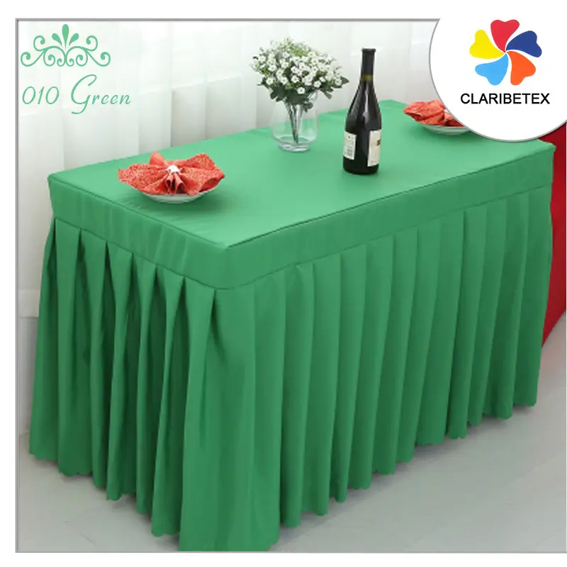 Rectangular Green wedding tablecloth 100% polyester table skirt