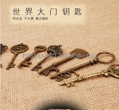 Kim Loại Materail Skeleton Key Tags Tùy Chỉnh Thư Khắc Key Tags Mặt Dây