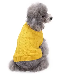 Handgemaakte Hond gift Cable knit Puppy Hond slijtage kleding vest jas Trui