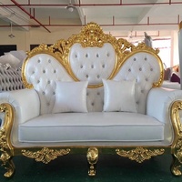 Chaises de Mariage Personnalisées de Luxe avec Cadre Doré en Forme de Canapé pour Mariés