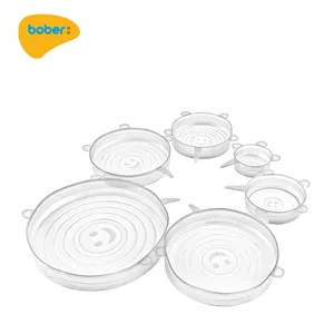 Tapas elásticas de silicona reutilizables, resistentes al calor, para mantener la comida fresca y las tazas de té