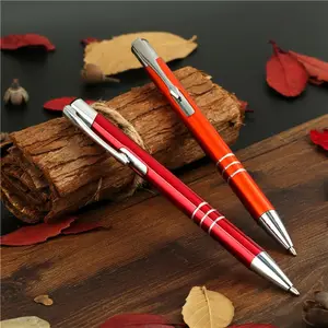 Cina fabbricazione professionale di lusso metallico penna di sfera promozionale colorato penna a sfera in metallo personalizzato con logo penna