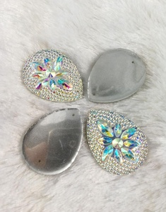 30x40mm trắng thả hạt nhựa hướng dương may trên váy cưới và flatback <span class=keywords><strong>Rhinestone</strong></span> keo trên Sandal Giày Vamp Hot Bán - Product Image 2