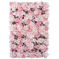 Panneau de fleurs artificielles en rose pour toile de fond de scène, mur floral de mariage 40x60cm, style moderne pour la décoration