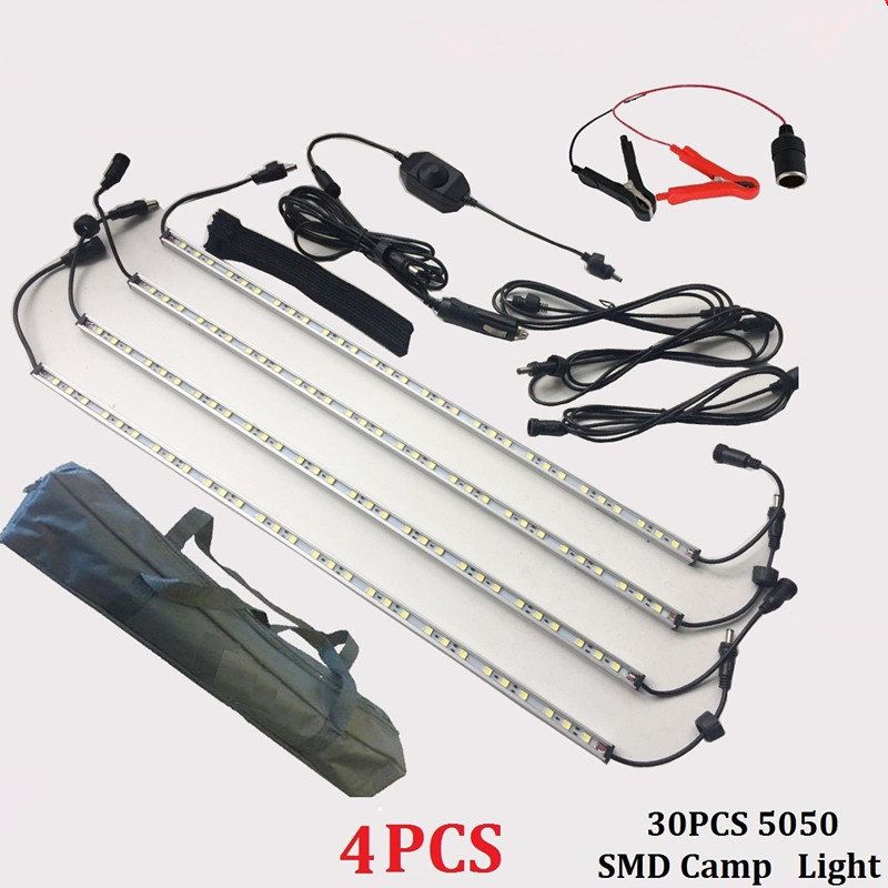 Kit Luminaire De Camp LED 4 Barres – 4000 Lumens, Blanc Et Ambre, IP67