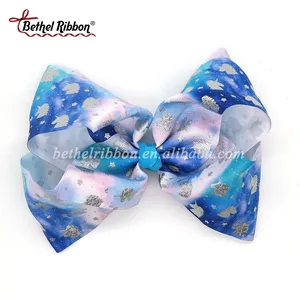 Fashion grosgrain ribbon boutique hair bows with clips for kids