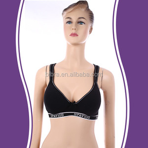 produttore di porcellana a buon mercato nero comfort traspirante sportivo in cotone signore elegante reggiseno - Product Image 1