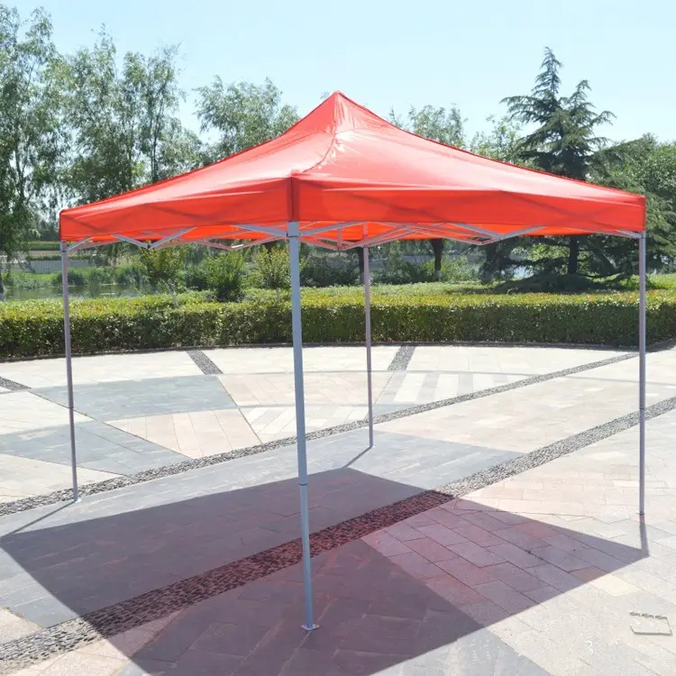 Tenda Kanopi Gazebo Motif Merah 3X3, Tenda Acara Luar Ruangan Kustom untuk Pameran Dagang