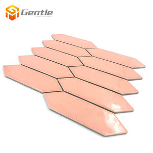 Fabrika fiyat parlak pembe seramik karo 292.5*324mm avrupa banyo mozaik DUVAR KAROLARI - Product Image 2