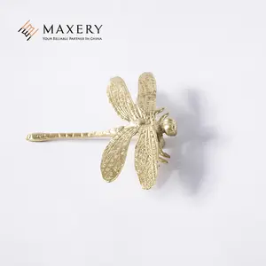 Vintage Dragonfly Animal Brass Customized Furniture Cabinet Door Wardrobe Handle Knobs And Puller