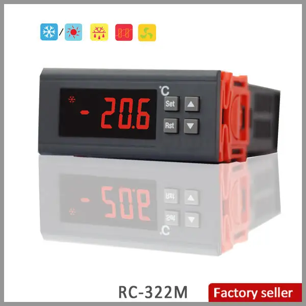 RC-322M Dual Temperature Sensor Refrigeration Defrost Fan Heat Microcomputer Temperature