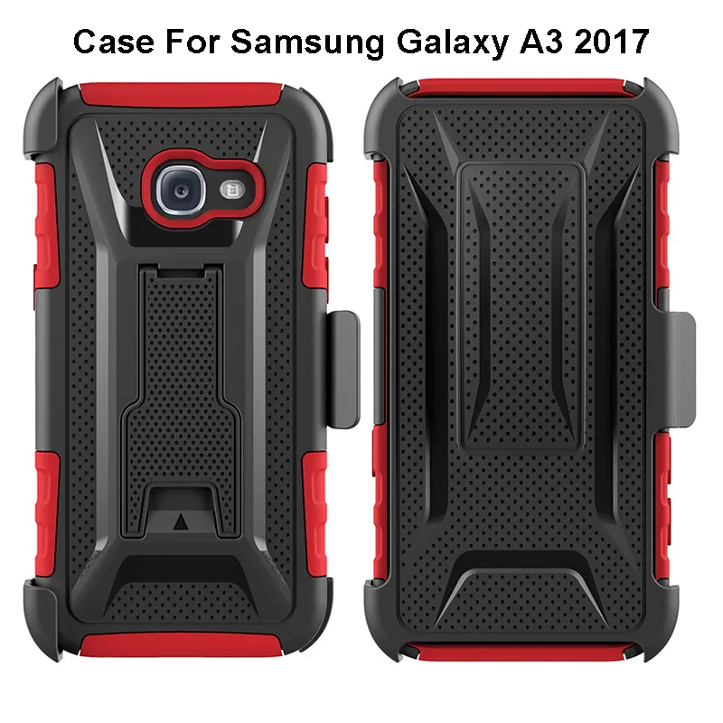 Mobile Phone Shell With Kickstand Hybrid PC + TPU Combo Back Cover Shockproof For Samsung Galaxy A3 A5 A7 2017 Case