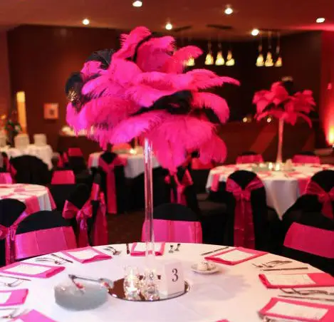 thema partij decoratie veer tafel centerpieces