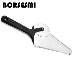 Creativo Multi funzione 2 in 1 pala per pizza in acciaio inox taglia pizza coltello rullo - Product Image 3