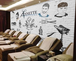 Papier peint pour salon de coiffure pour hommes, salon, pas de Sharon, papier peint photo - Product Image 3