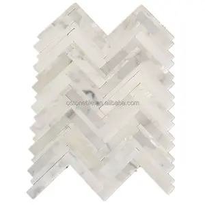 SH003 Ubin Mosaik Cangkang Herringbone Oyster Mutiara untuk Sandaran Dapur, Dinding Kamar Mandi, Spas, Kolam