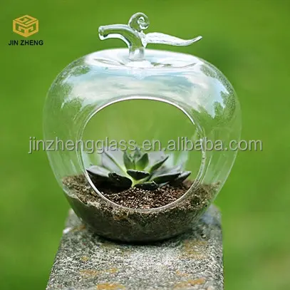 transparent glass fruit pear and apple shaped Air Plant Terrarium Globe Crystal Hydroponic Container for for Plant Candle Tea li