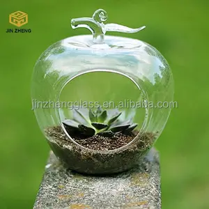 De vidrio transparente fruta pera y manzana de aire plantas terrario Globo de Cristal hidropónico contenedor para planta de la vela té li