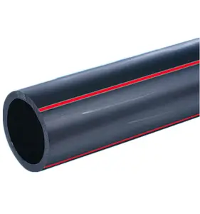 Tubería negra ISO4427 PE100 HDPE con raya roja para industria minera