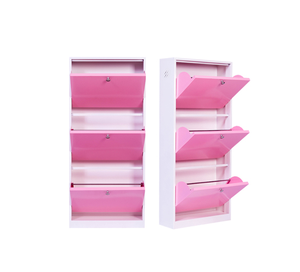 Conception Simple pas cher noir 4 couches en acier verrouillable armoire à <span class=keywords><strong>chaussures</strong></span> - Product Image 3