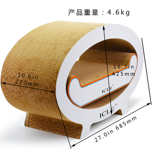 אירופה עיצוב חתול שריטות מחזר גדול נייר גלי שריטות גדולה מקרטון אמנות סלון Box-IC-0035 לבן - Product Image 3