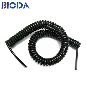 PVC Siyah römork tel elektrik spiral kablosu 7 çekirdekli spiral coiled tel kablo