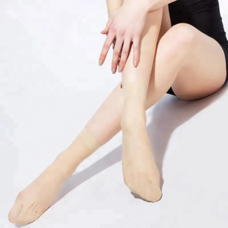 透明な足首無地靴下ソフトシルク薄いセクシーな女性夏のショートソックスファッションアンクルソックス