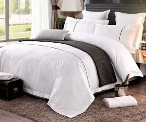 定制设计为选择豪华面料白色酒店品质床上用品套装羽绒被套被罩床单套装与小起订量
