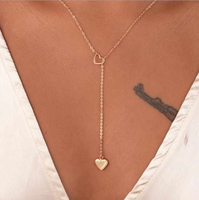 Neue Mode Trendy Schmuck Geschenk für Frauen Mädchen Kupfer Herz Kettenglied Halskette Hohl Liebe Halskette Liebe Anhänger Halskette