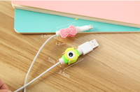 Enrouleur de câble à spirale dessin animé, câble de données en Silicone, protection pour tous les téléphones portables, économie de charge USB, 2 pièces