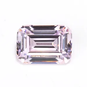 八角形祖母绿切割 7 x 9毫米粉红色立方氧化锆最低价格宝石为 CZ 珠宝