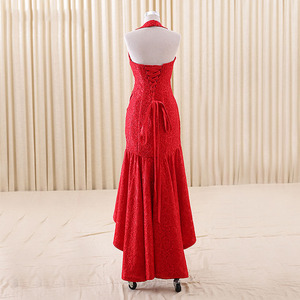 RSM66189 dentelle véritable partie de tissu lacer robes de bal retour sirène rouge belle robe de vente <span class=keywords><strong>licol</strong></span> haut bas - Product Image 2