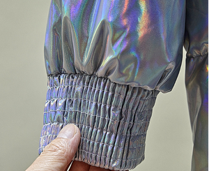 Homme <span class=keywords><strong>Veste</strong></span> Holographique Arc-en-ciel Laser <span class=keywords><strong>Hologramme</strong></span> Mode Manteau Vestes Hommes Personnalisé - Product Image 6