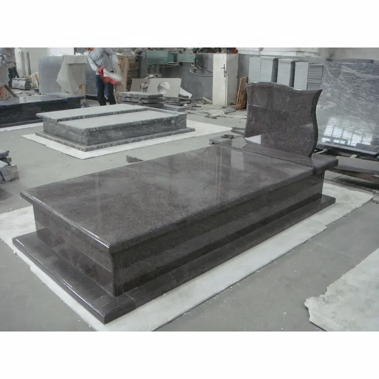 Tombstone estilo europeu preto granito design simples