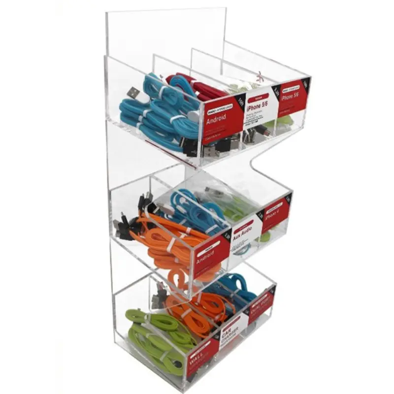 Acryl Store Shop Lagerung Display Box Stand Regal für Daten draht