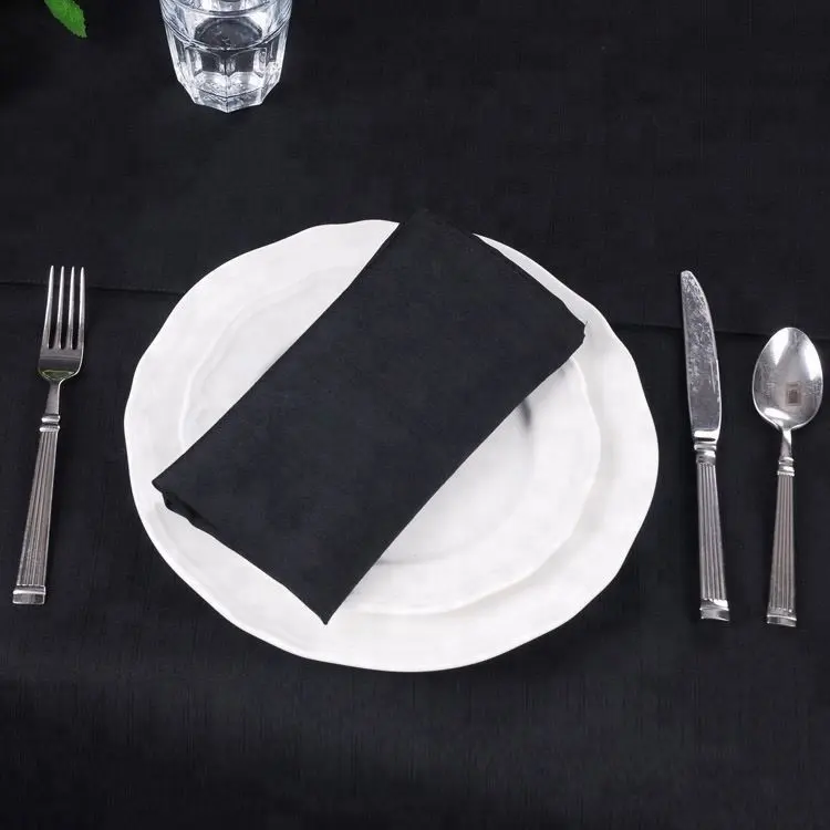 أسود أبيض قماش وردي قماش طاولة كتان حصيرة المناديل طاولة ذهب المناديل الزخرفية للمطبخ الزفاف