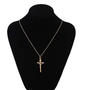 Hot selling delicate Lichtmetalen Jesus Cross hanger religieuze ketting sieraden voor groothandel