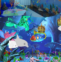 Système de projection murale 3D interactif AR pour jeux d'aquarium magique, peinture par projection intérieure