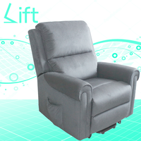 Sofá Eléctrico Ajustable en Altura para Adultos Mayores, con Función de Masaje, Superficie de Cuero/PU/PVC Contemporánea, un Solo Asiento, para Sala de Estar