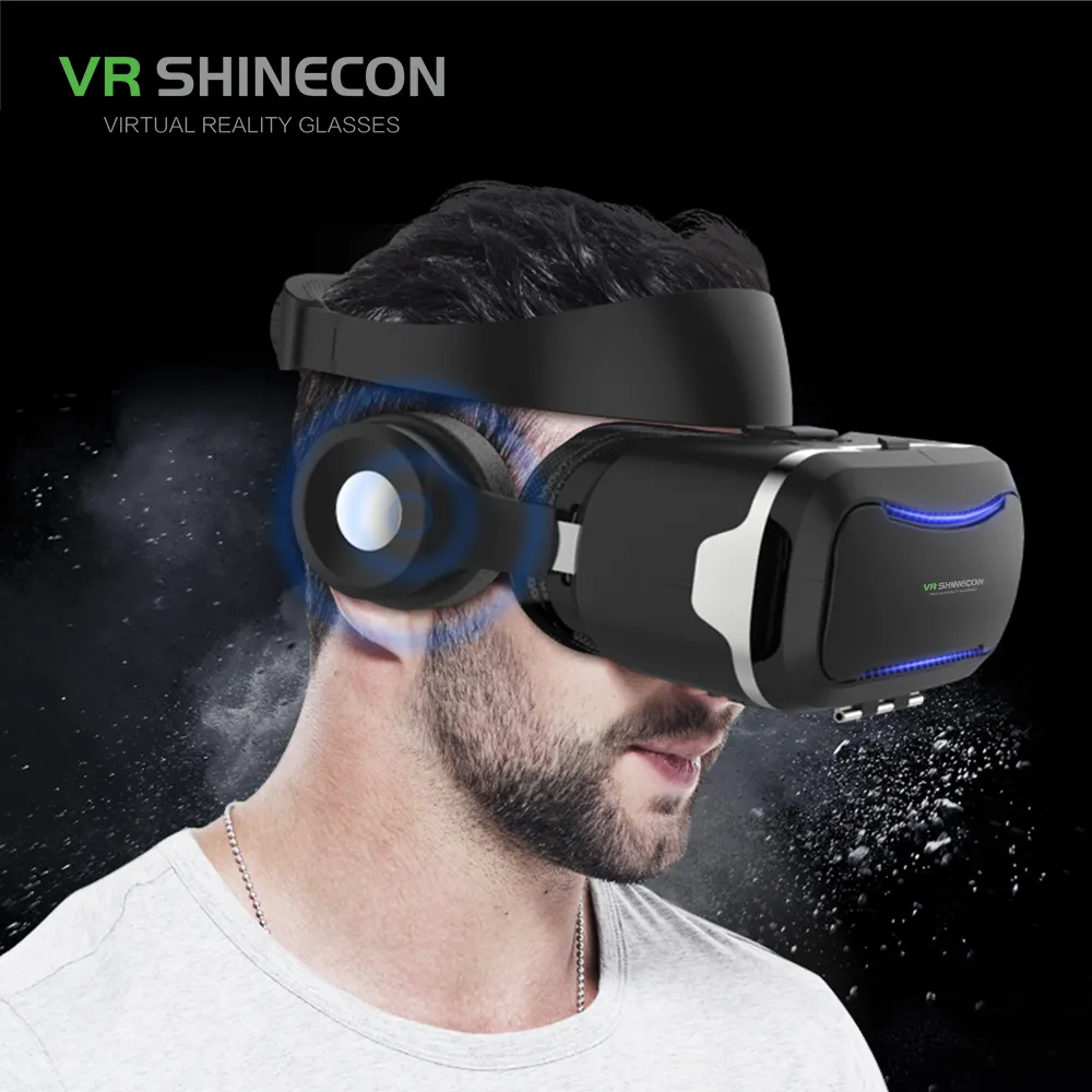 3D VRムービーを視聴したりVRゲームをプレイしたりするためのイヤホン付きの革新的な製品ベストセラーVRヘッドセット