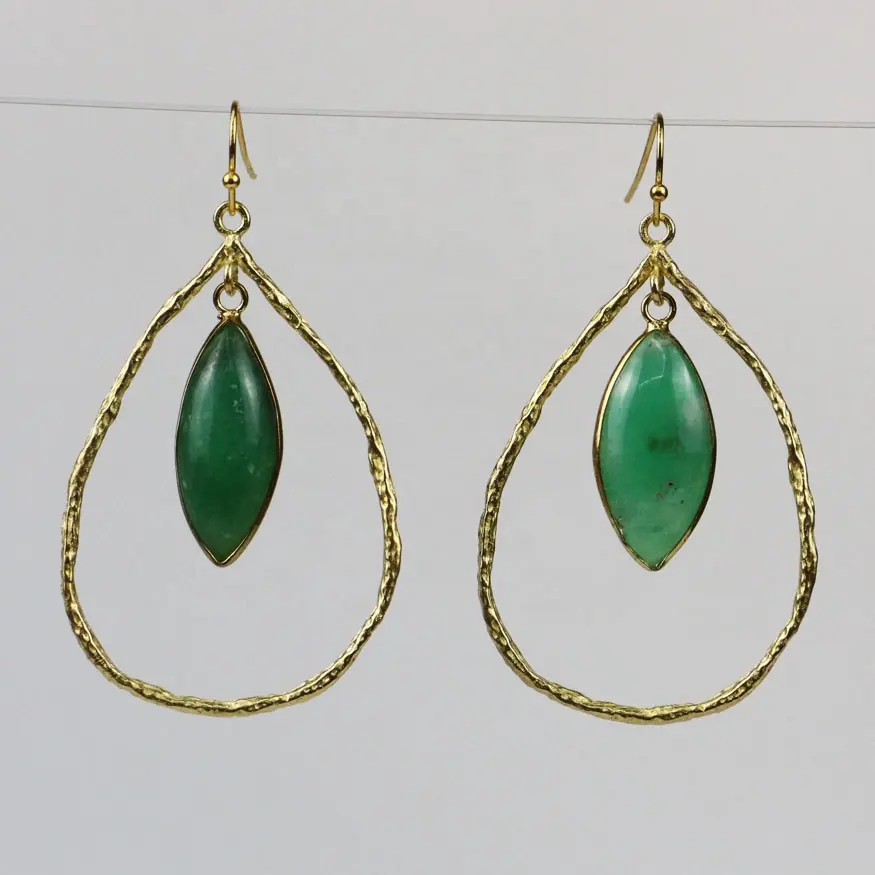 LS-D850 NOUVELLE Australie Jade goutte boucle d'oreille, boucle d'oreille en or pierres précieuses boucle d'oreille pour les femmes