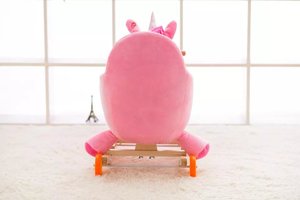 맞춤형 60X32X55cm 판촉 아기 봉제 애벌레 흔들 의자 장난감 녹색 스카프 및 나무베이스 스타일 타기 - Product Image 6
