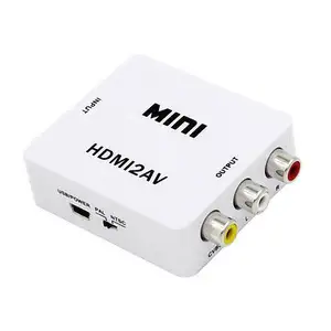 HDMI2AV Kotak Komposit Mini HDMI, Input 4K Ke 3 RCA Audio Video AV CVBS Output 1080P untuk Komputer DVD Ke HDTV