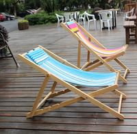Chaise longue de plage pliante en bois de qualité supérieure, style populaire, pour les loisirs en plein air