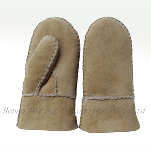 Invierno <span class=keywords><strong>de</strong></span> piel <span class=keywords><strong>de</strong></span> Oveja Merina Bebé Caliente Niños <span class=keywords><strong>Manopla</strong></span> Guantes <span class=keywords><strong>de</strong></span> Cuero - Product Image 2